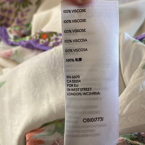 ANTHROPOLOGIE Analise Floral Bird Handkerchief Sleeveless Midi Dress, Size 12 - Picture 14 of 16